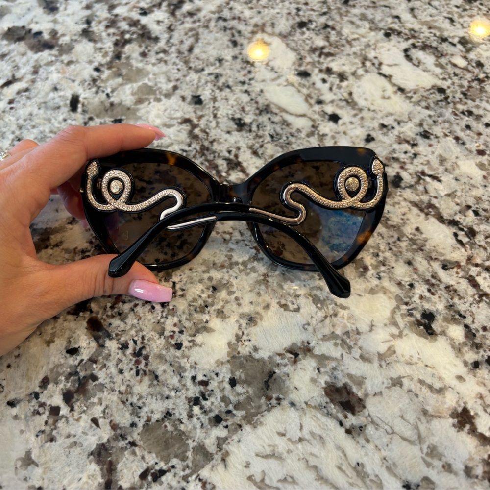 Roberto Cavalli tortoiseshell oversized snake sunnies